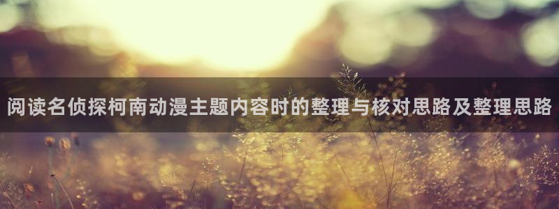 韩漫漫画网页版:阅读名侦探柯南动漫主题内容时的整理与核对思路及整理思路配图